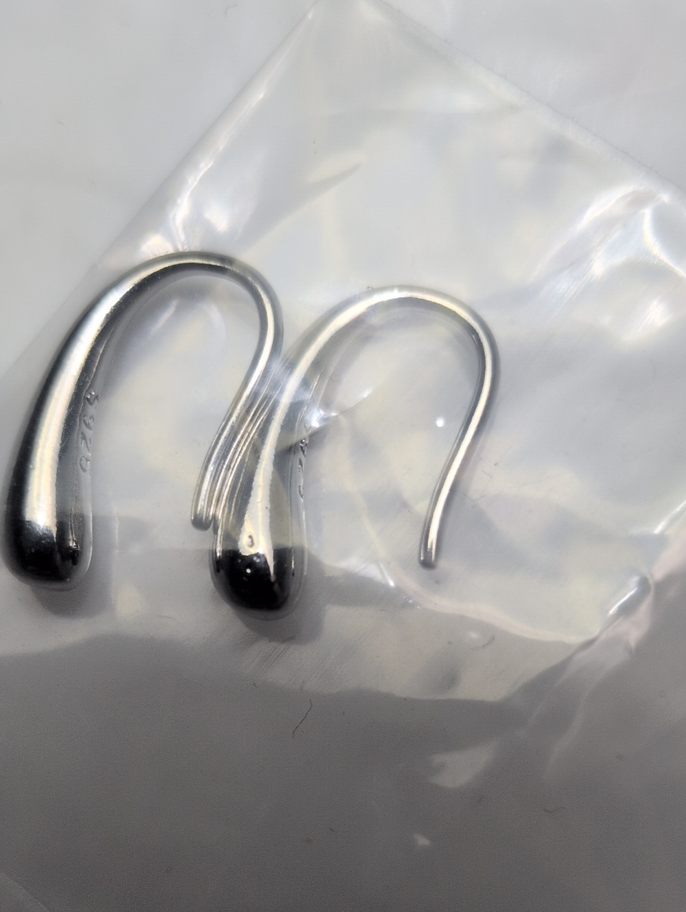 Sterling Silver Teardrop Hook Earrings - Silver